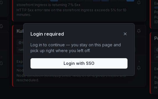 Login modal — OIDC