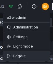User menu — signed in