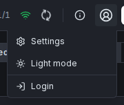 User menu — signed out